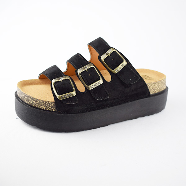 Sandale Compense pour femme 907 noir .........  sandales femme Maroc